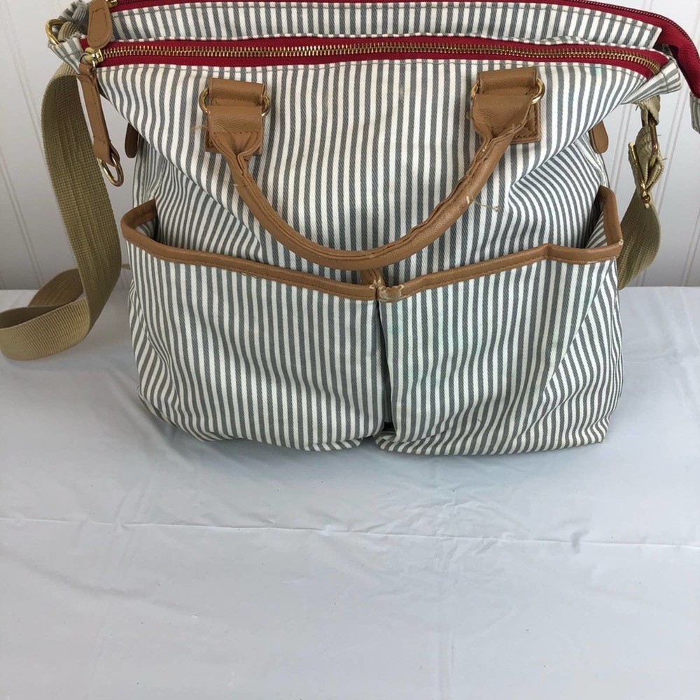 Skip Hop Messenger French Striped Diaper Bag - Picture 2 of 15
